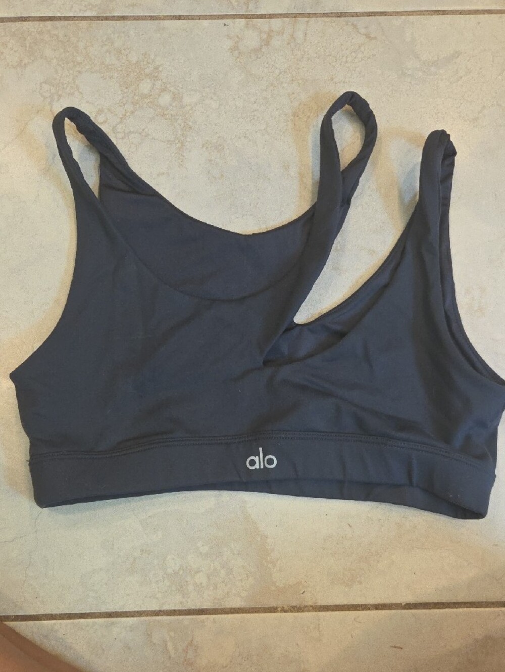 ALO Yoga Dark Grey Seamless Sports Bra - Picture 2 of 5